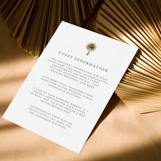 Waterverf tropische palmboom gast Details Kaart