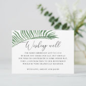 Waterverf tropische palmbruiloft informatiekaartje (Staand voorkant)