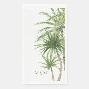 Waterverf Tropische palmmonogram Servet