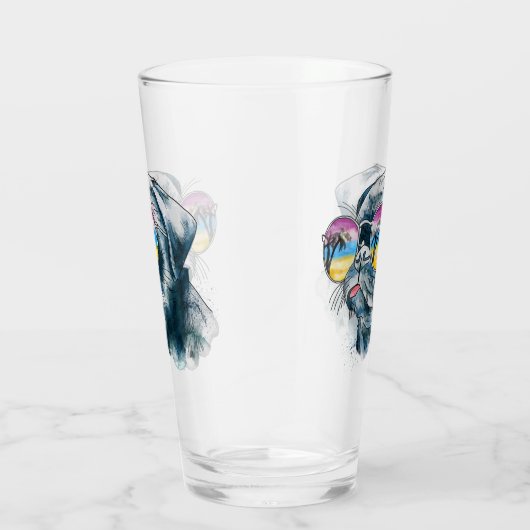 Waterverf Tropische papuppy Glas (Rechts)