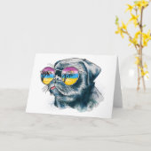 Waterverf Tropische papuppy Kaart (Gele Bloem)