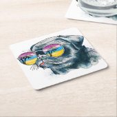 Waterverf Tropische papuppy Kartonnen Onderzetters (Schuin)