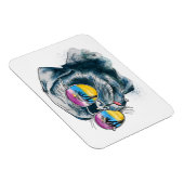 Waterverf Tropische papuppy Magneet (Rechterzijde)