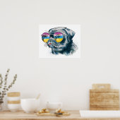 Waterverf Tropische papuppy Poster (Keuken)