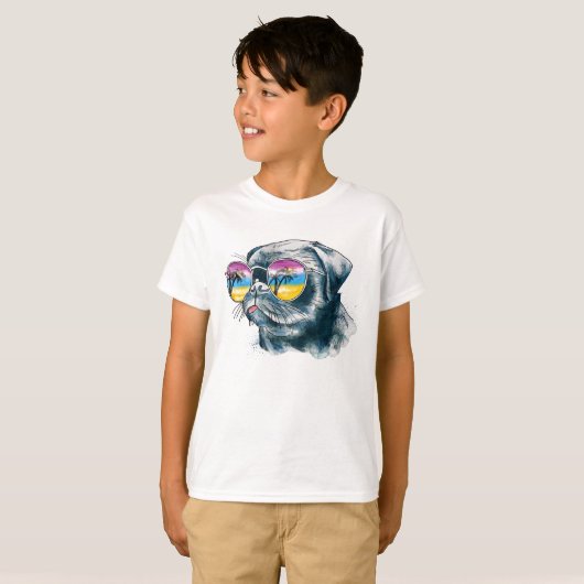 Waterverf Tropische papuppy T-shirt (Voorkant volledig)