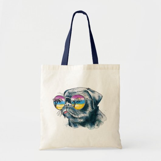 Waterverf Tropische papuppy Tote Bag (Voorkant)