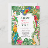 Waterverf tropische parrots 2e verjaardag kaart (Voorkant)