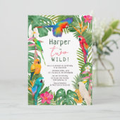 Waterverf tropische parrots 2e verjaardag kaart (Staand voorkant)