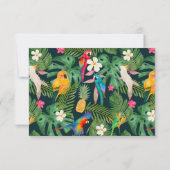 Waterverf tropische parrots baby shower bedankkaart (Achterkant)