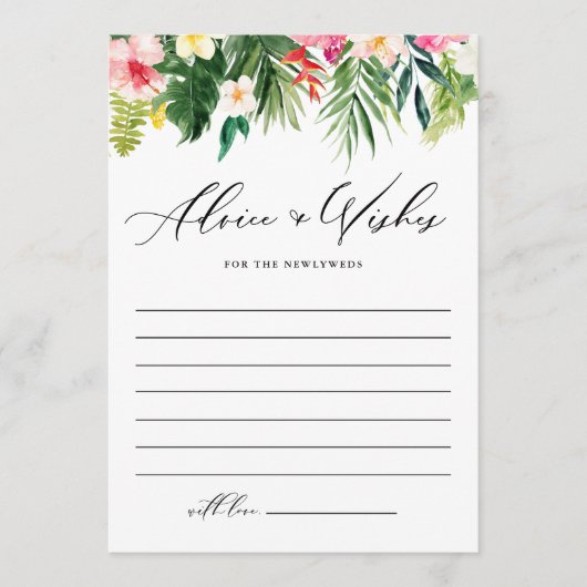 Waterverf Tropische Planten Garland bruiloft Advieskaart (Voorkant)