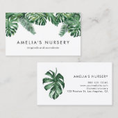 Waterverf Tropische Planten Greenery Nursery Visitekaartje (Voorkant / Achterkant)