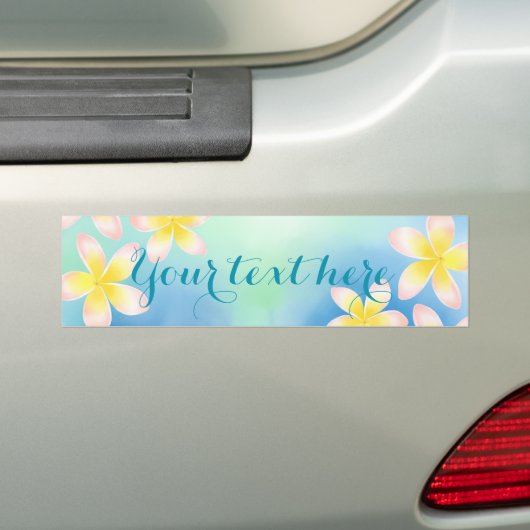 Waterverf Tropische Plumeria Custom Bumpersticker (Op auto)