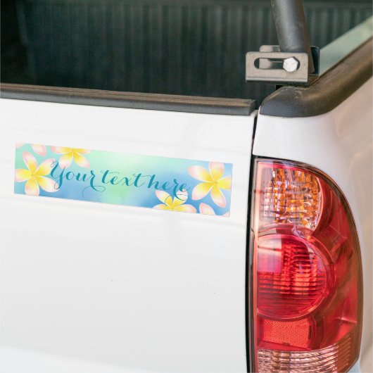 Waterverf Tropische Plumeria Custom Bumpersticker (Op Truck)