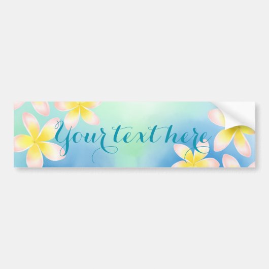 Waterverf Tropische Plumeria Custom Bumpersticker (Voorkant)