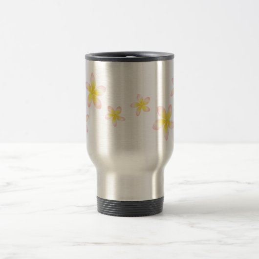 Waterverf Tropische Plumeria Travel Mug Reisbeker (Center)
