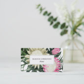 Waterverf Tropische Protea Monstera Greenery Visitekaartje (Staand voorkant)