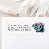 Waterverf Tropische Puppy | Jouw namen toevoegen Etiket (Insitu)