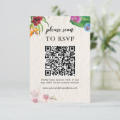 Waterverf Tropische QR Wedding Scan naar RSVP (Staand voorkant)