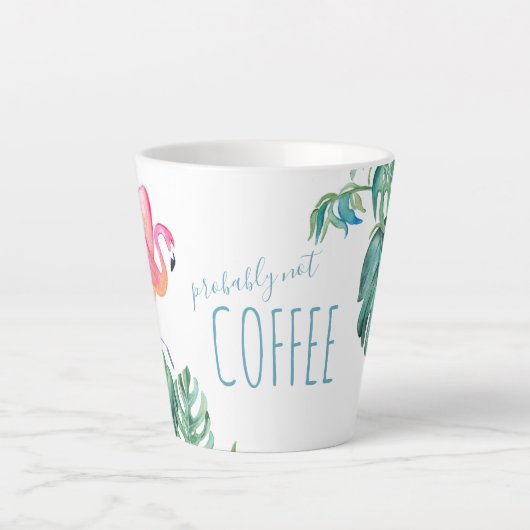 Waterverf Tropische roze flamingkoffie Latte Mok (Voorkant)