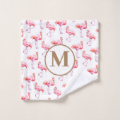 Waterverf Tropische Roze Flamingo | Aangepast Init Bad Handdoek (Wasdoekje)
