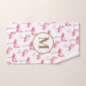 Waterverf Tropische Roze Flamingo | Aangepast Init Bad Handdoek (Handdoek)
