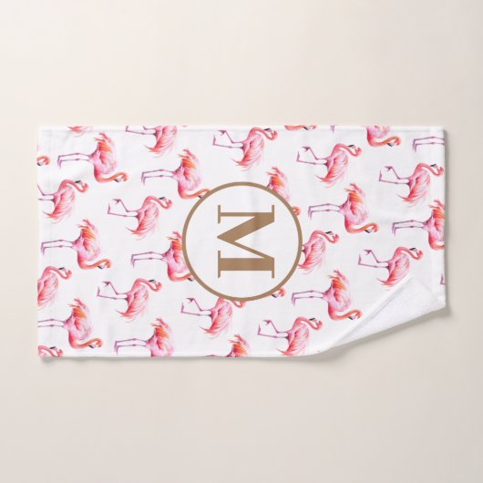 Waterverf Tropische Roze Flamingo | Aangepast Init Bad Handdoek (Handdoek)