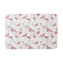 Waterverf Tropische roze flamingo