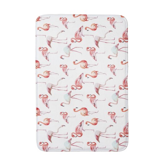 Waterverf Tropische roze flamingo Badmat (Voorkant Verticaal)