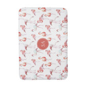 Waterverf Tropische roze flamingo Badmat (Voorkant Verticaal)