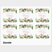 Waterverf Tropische Roze Flamingo Bookplate Labels (Vel)