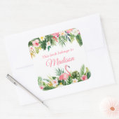 Waterverf Tropische Roze Flamingo Bookplate Labels (Envelop)