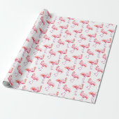 Waterverf Tropische roze flamingo Cadeaupapier (Uitgerold)