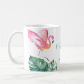 Waterverf Tropische roze flamingo Koffiemok (Links)