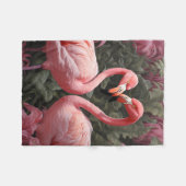Waterverf Tropische Roze Flamingo Romance Fleece Deken (Voorkant (Horizontaal))