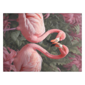 Waterverf Tropische Roze Flamingo Romance Tafelkleed (Voorkant (Horizontaal))