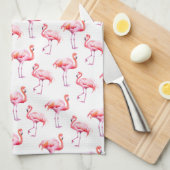 Waterverf Tropische roze flamingo Theedoek (Quarter Fold)
