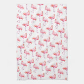 Waterverf Tropische roze flamingo Theedoek (Verticaal)