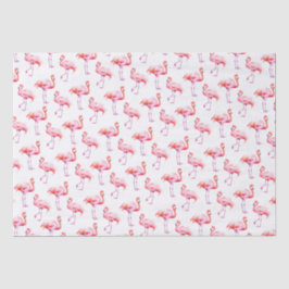 Waterverf Tropische roze flamingo Tissuepapier