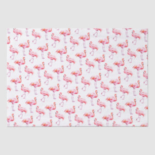 Waterverf Tropische roze flamingo Tissuepapier
