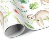 Waterverf Tropische sleuven Cadeaupapier (Rol Hoek)