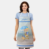 Waterverf Tropische strand Humor Schort (Gedragen)