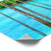 Waterverf Tropische strand palmbomen oceaan Poster (Hoek)