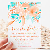 waterverf tropische strandbloemen , met uitzonderi aankondigingskaart