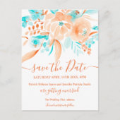 waterverf tropische strandbloemen , met uitzonderi aankondigingskaart (Voorkant)