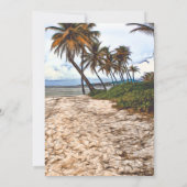 Waterverf Tropische strandbruiloft zomer - Aangepa Bedankkaart (Achterkant)