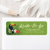 Waterverf Tropische Toucan Bride-to-Be Green ID577 Etiket (Insitu)