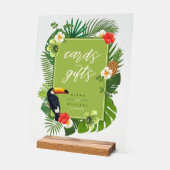 Waterverf Tropische Toucan Kaarten geeft groen ID5 Acryl Bord (Hoek)