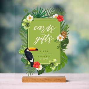 Waterverf Tropische Toucan Kaarten geeft groen ID5 Acryl Bord