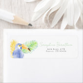 Waterverf Tropische Toucan Parrot Etiket (Insitu)