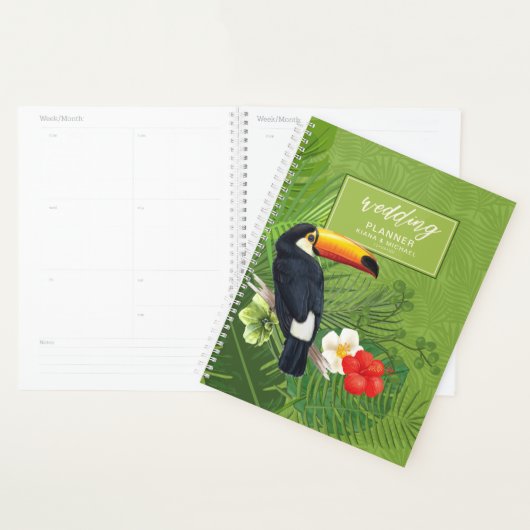 Waterverf Tropische Toucan Wedding Green V2 ID577 Planner (Display)